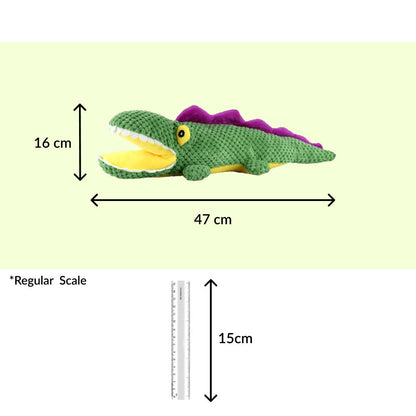 Barkbutler Aly The Gator Plush Toy for Dogs | For Medium Chewers — side view