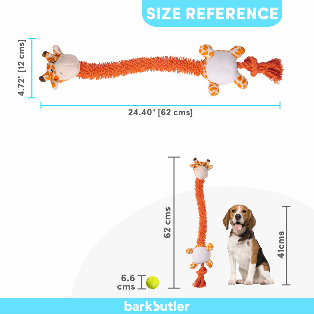 Barkbutler Garry The Giraffe Plush Toy for Dogs | For Soft Chewers — side view