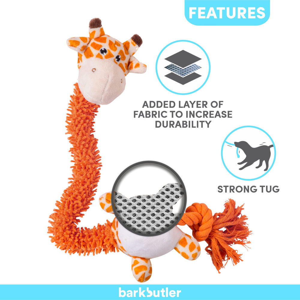 Barkbutler Garry The Giraffe Plush Toy for Dogs | For Soft Chewers — detail shot