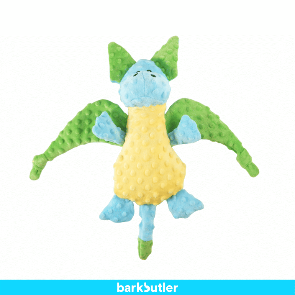Barkbutler Pookie The Dragon Plush Toy for Dogs | For Medium Chewers — side view