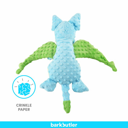 Barkbutler Pookie The Dragon Plush Toy for Dogs | For Medium Chewers — back view