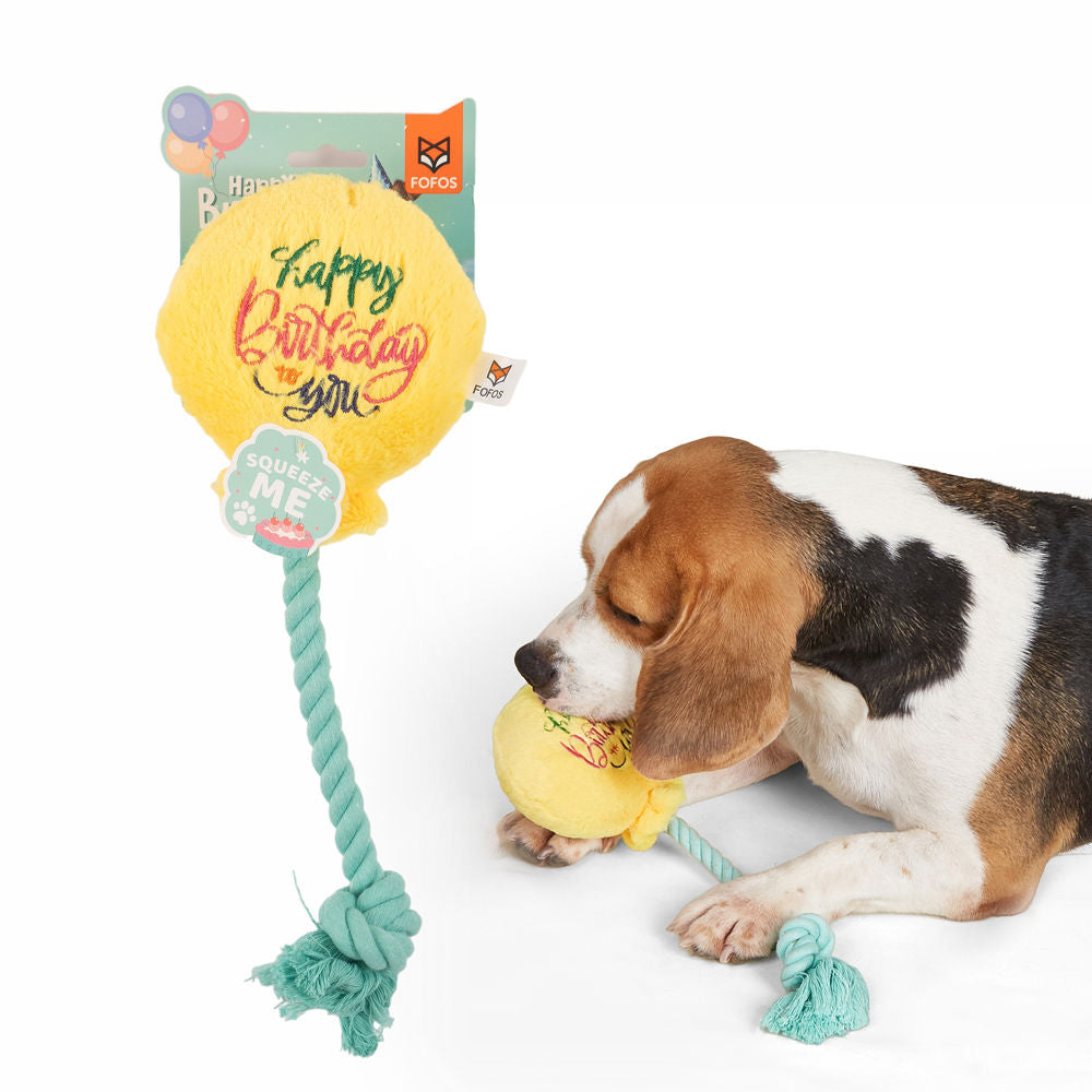 Barkbutler x Fofos Birthday Balloon Plush Toy for Dogs — side view
