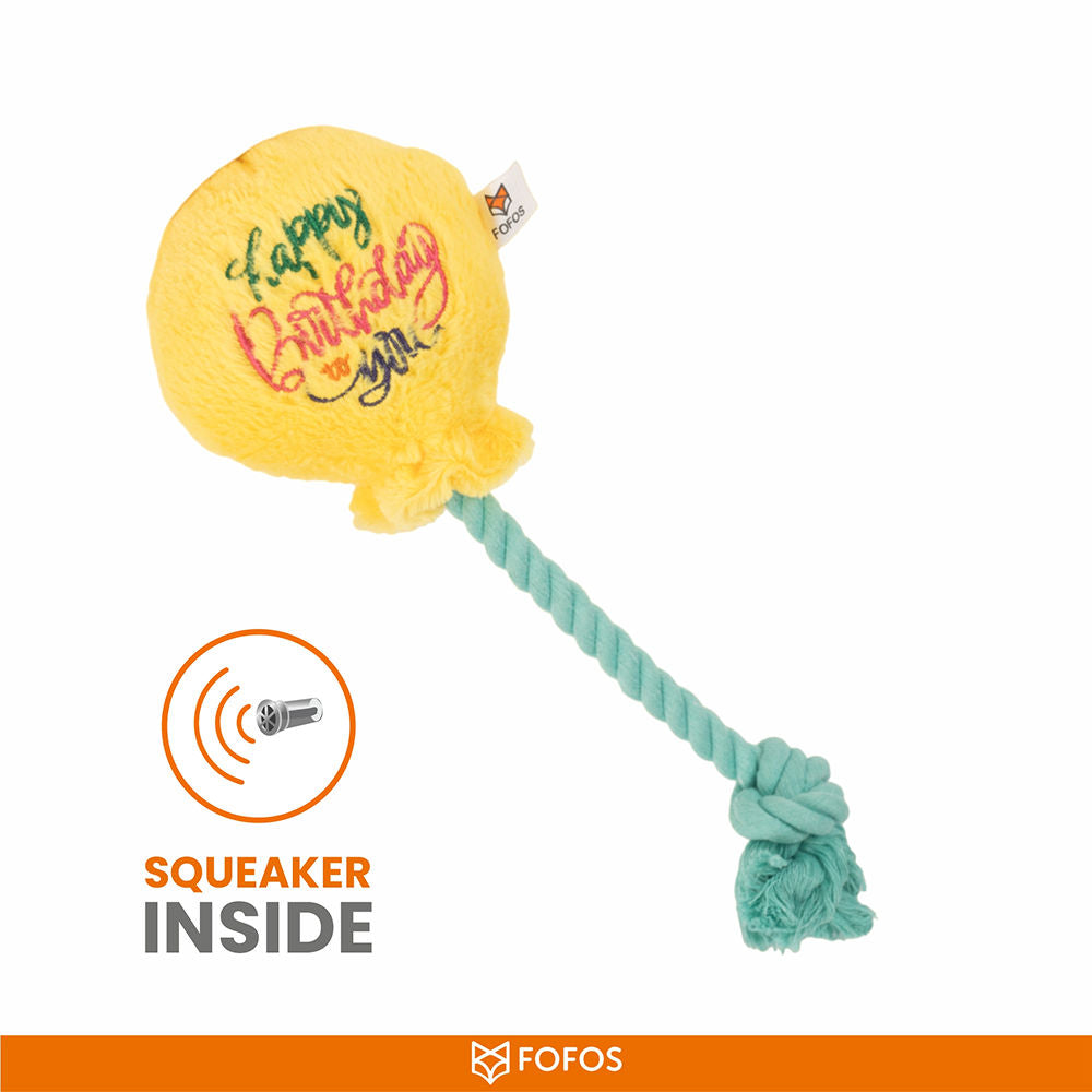 Barkbutler x Fofos Birthday Balloon Plush Toy for Dogs — detail shot