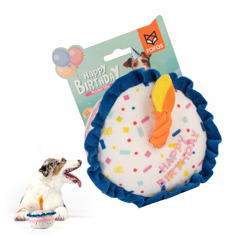 Barkbutler x Fofos Birthday Cake Plush Toy for Dogs — side view