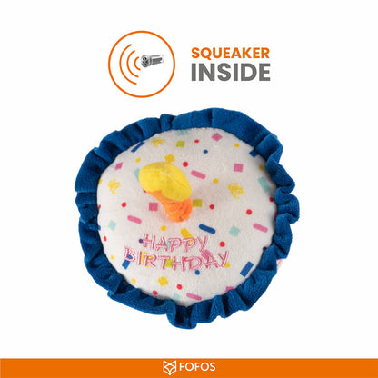 Barkbutler x Fofos Birthday Cake Plush Toy for Dogs — detail shot