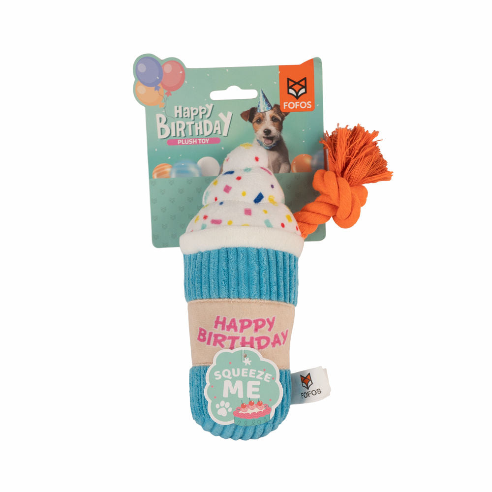 Fofos Birthday Drink Plush Toy For Dogs