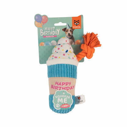 Fofos Birthday Drink Plush Toy For Dogs