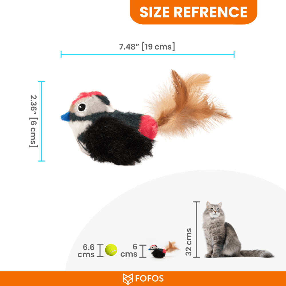 Barkbutler x Fofos Black Bird with Catnip Balls Interactive Toy for Cats — back view