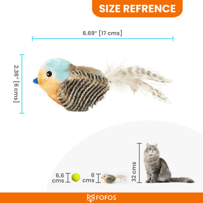 Barkbutler x Fofos Blue Bird with Catnip Balls Interactive Toy for Cats — back view