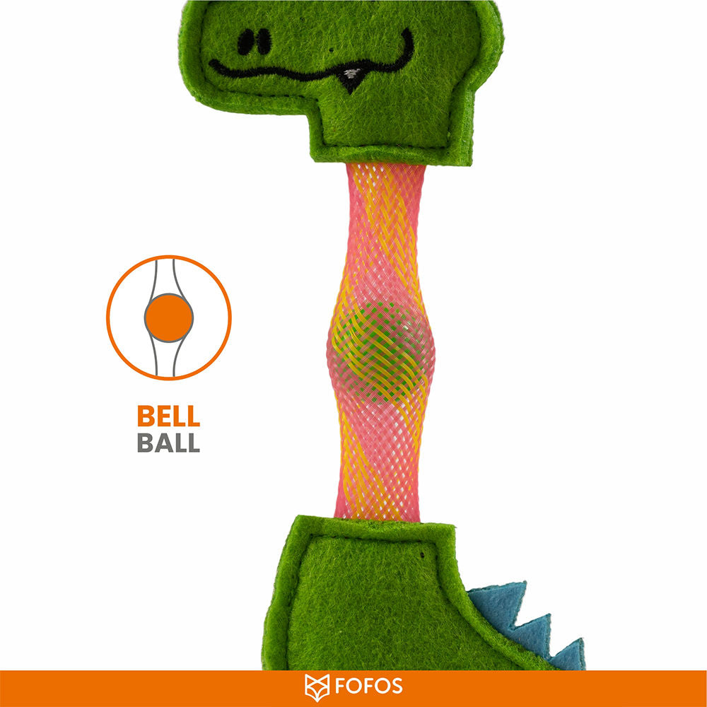 Barkbutler x Fofos Crocodile Flick Tube Catnip Toy for Cats — detail shot