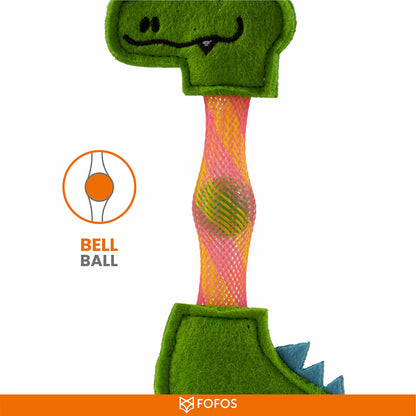 Barkbutler x Fofos Crocodile Flick Tube Catnip Toy for Cats — detail shot