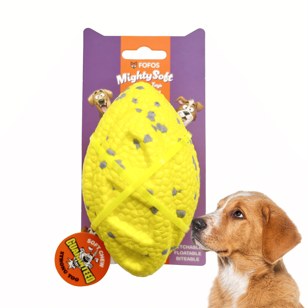 Barkbutler X Fofos Etpu Rugby Ball Fetch Toy For Dogs Yellow