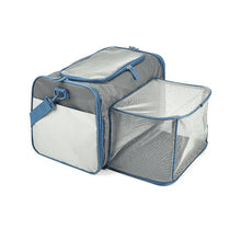 Fofos Expandable Foldable Carrier For Dogs And Cats Grey Blue