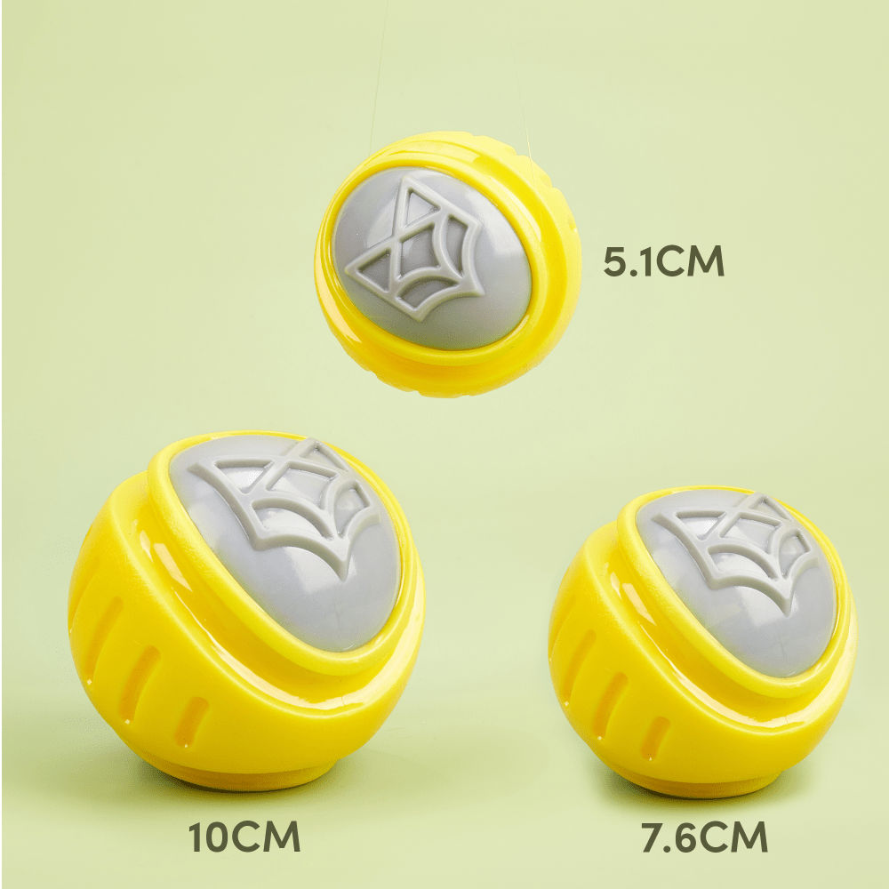 Barkbutler x Fofos Flexy Ball Ultra Bounce Toy for Dogs (Yellow & Grey) | For Aggressive Chewers — detail shot