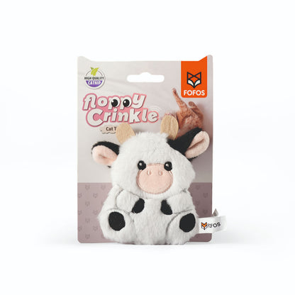 Fofos Floppy Crinkle Cow Catnip Toy For Cats