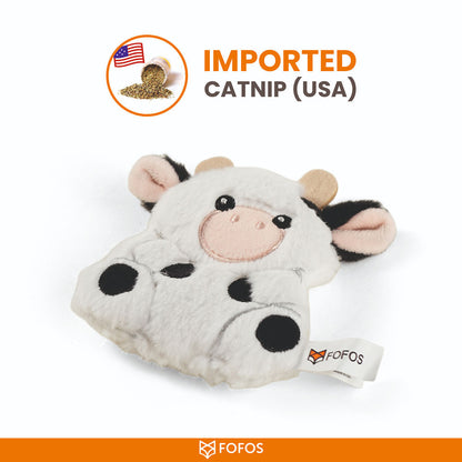 Barkbutler x Fofos Floppy Crinkle Cow Catnip Toy for Cats — side view