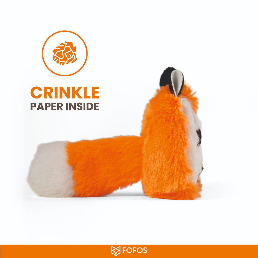 Barkbutler x Fofos Floppy Crinkle Fox Catnip Toy for Cats — detail shot