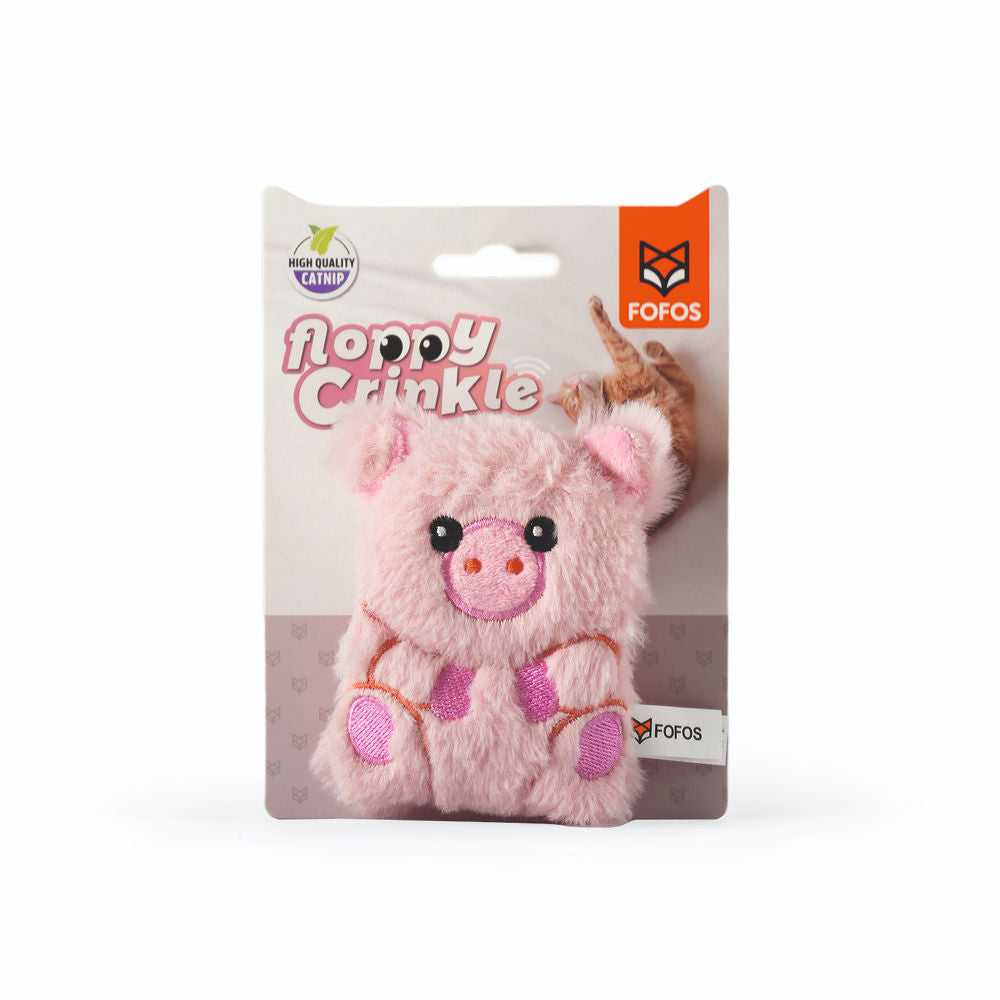 Fofos Floppy Crinkle Pig Catnip Toy For Cats