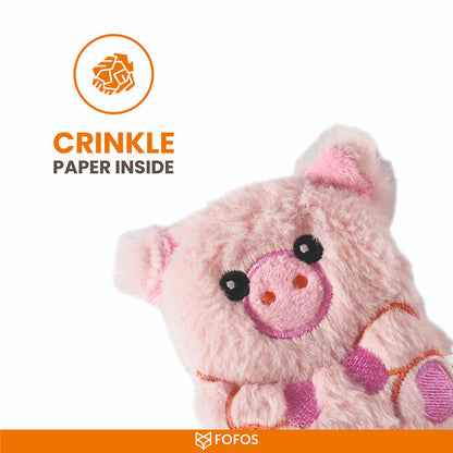 Barkbutler x Fofos Floppy Crinkle Pig Catnip Toy for Cats — detail shot