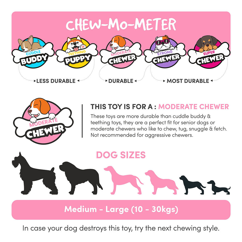 Barkbutler x Fofos Flossy Rope Toy for Dogs — back view