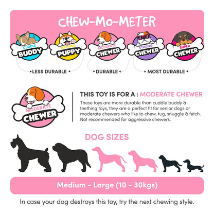 Barkbutler x Fofos Flossy Rope Toy for Dogs — back view