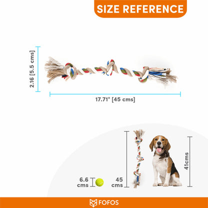 Barkbutler x Fofos Flossy Three Knots Rope Toy For Dogs — back view