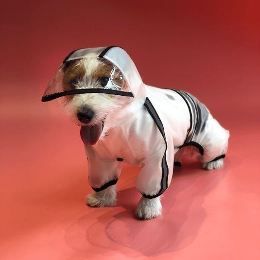 Fofos Four Leg Raincoat For Pets Black