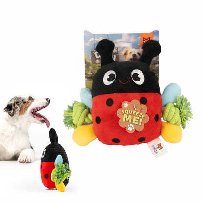 Barkbutler x Fofos Garden Ladybug Plush Toy for Dogs — side view