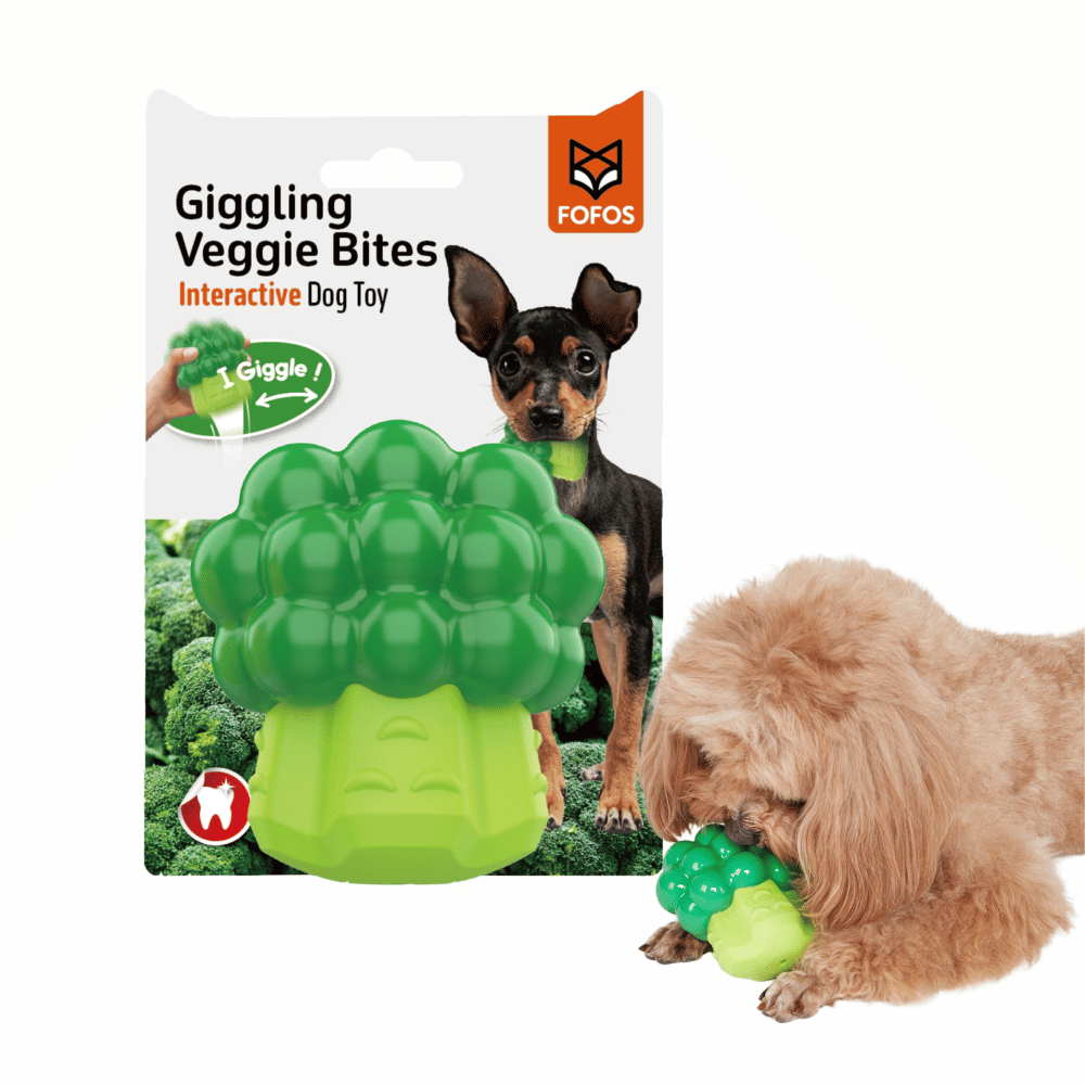 Barkbutler X Fofos Giggling Vegi Bites Broccoli Squeaky Chew Toy For Dogs