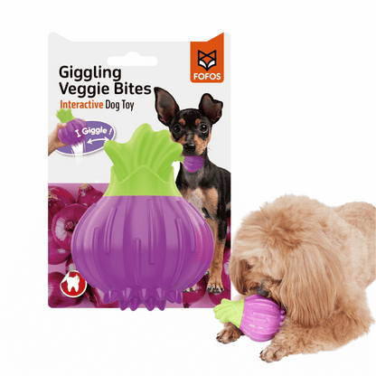 Barkbutler X Fofos Giggling Vegi Bites Onion Squeaky Chew Toy For Dogs