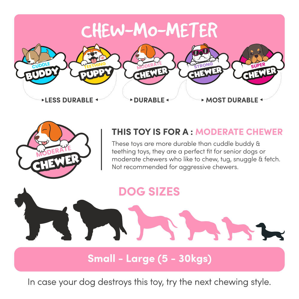 Barkbutler x Fofos Giggling Vegi Bites Onion Squeaky Chew Toy for Dogs — side view