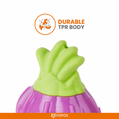 Barkbutler x Fofos Giggling Vegi Bites Onion Squeaky Chew Toy for Dogs — detail shot