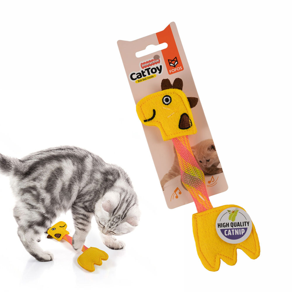 Barkbutler x Fofos Giraffe Flick Tube Catnip Toy for Cats — side view