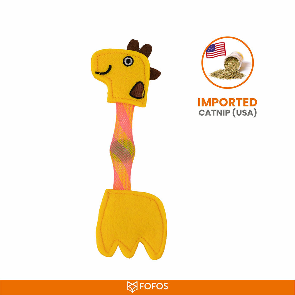 Barkbutler x Fofos Giraffe Flick Tube Catnip Toy for Cats — back view