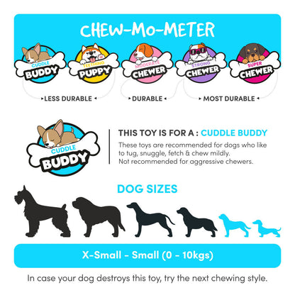 Barkbutler x Fofos Latex Bear Squeaky Toy for Dogs — side view