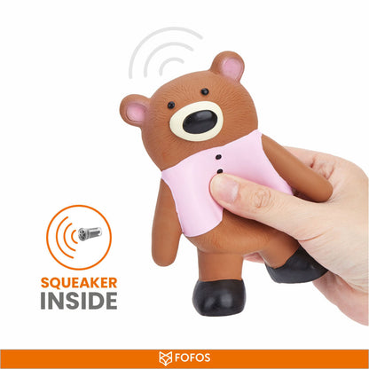Barkbutler x Fofos Latex Bear Squeaky Toy for Dogs — back view