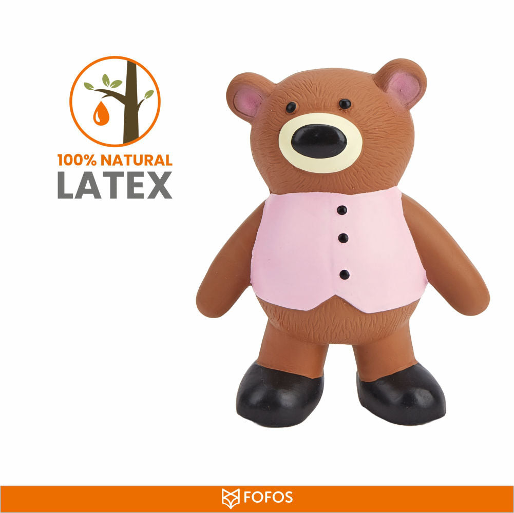 Barkbutler x Fofos Latex Bear Squeaky Toy for Dogs — detail shot
