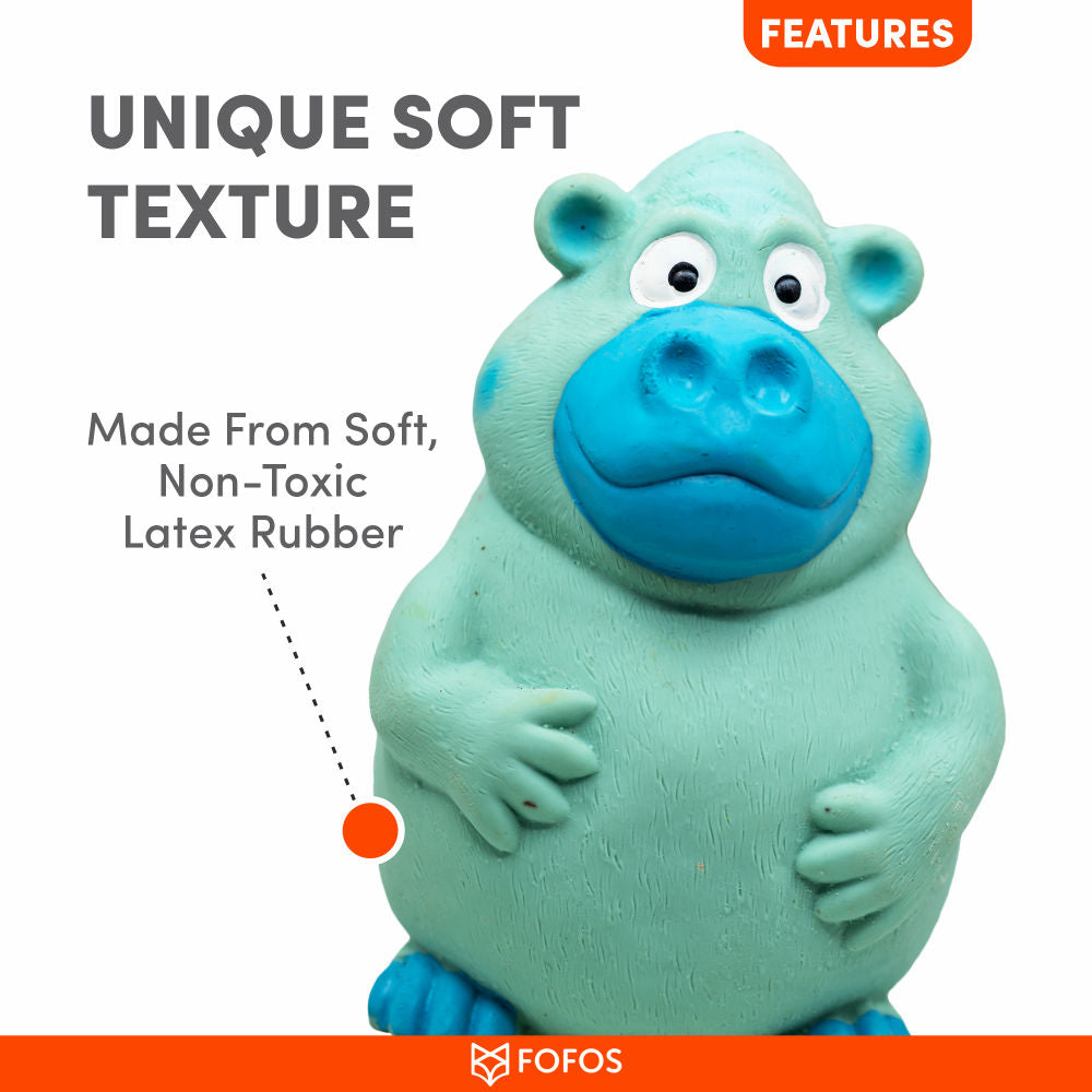 Barkbutler x Fofos Latex Bi Ape Toy for Dogs — in use