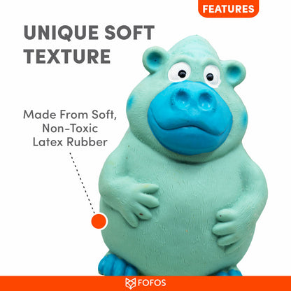Barkbutler x Fofos Latex Bi Ape Toy for Dogs — in use