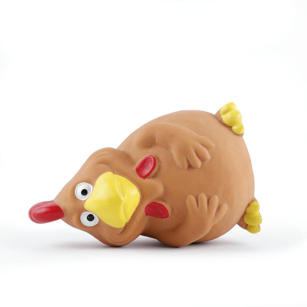Barkbutler x Fofos Latex Bi Rooster Squeaky Toy for Dogs — back view