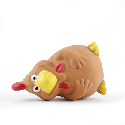 Barkbutler x Fofos Latex Bi Rooster Squeaky Toy for Dogs — back view