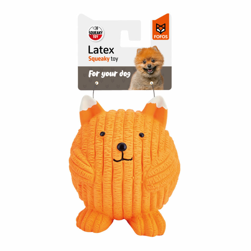 Barkbutler X Fofos Latex Fox Ball Squeaky Toy For Dogs Orange