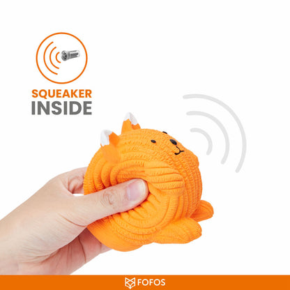Barkbutler x Fofos Latex Fox Ball Squeaky Toy for Dogs — back view