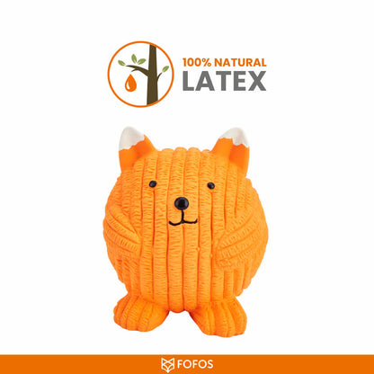 Barkbutler x Fofos Latex Fox Ball Squeaky Toy for Dogs — detail shot