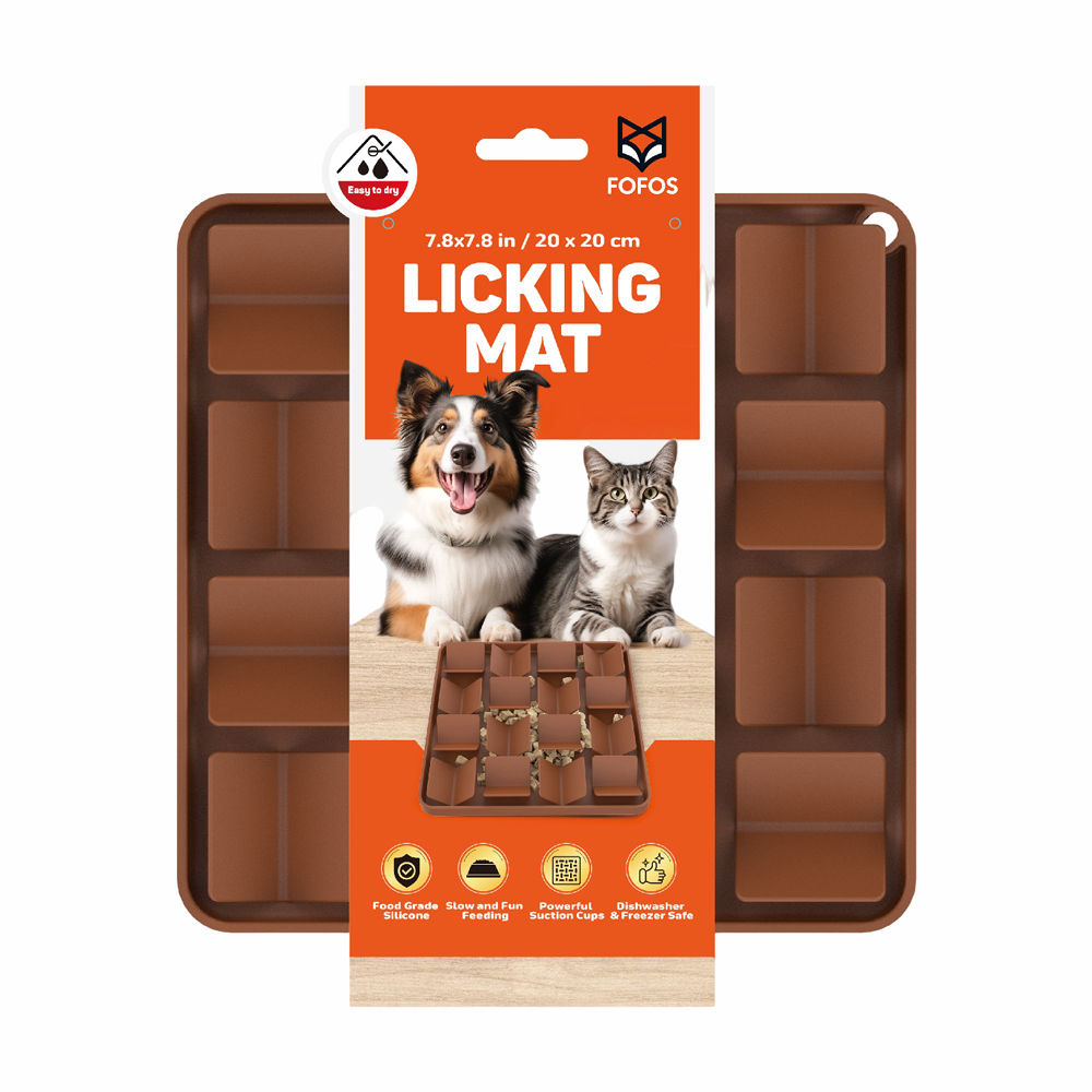 Fofos Licking Mat For Dogs And Cat Brown