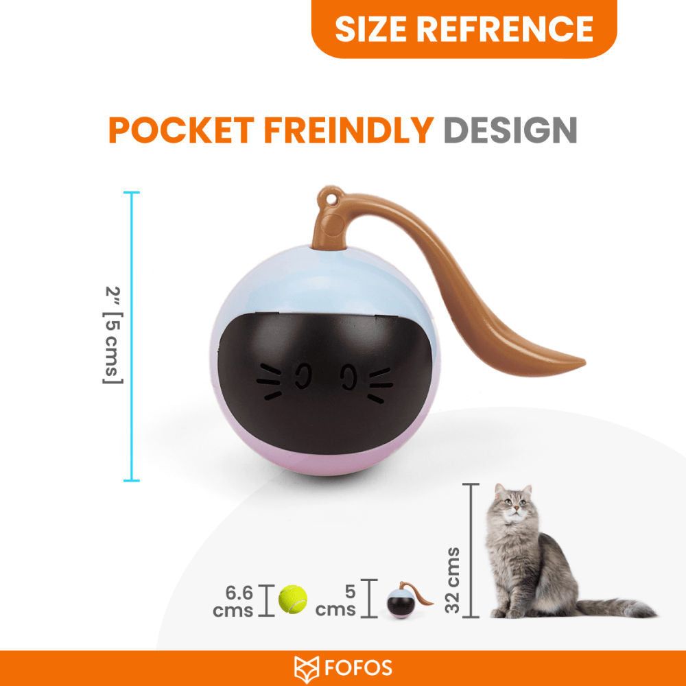 Barkbutler x Fofos Magic Ball Tumbler Smart Toy for Cats — side view