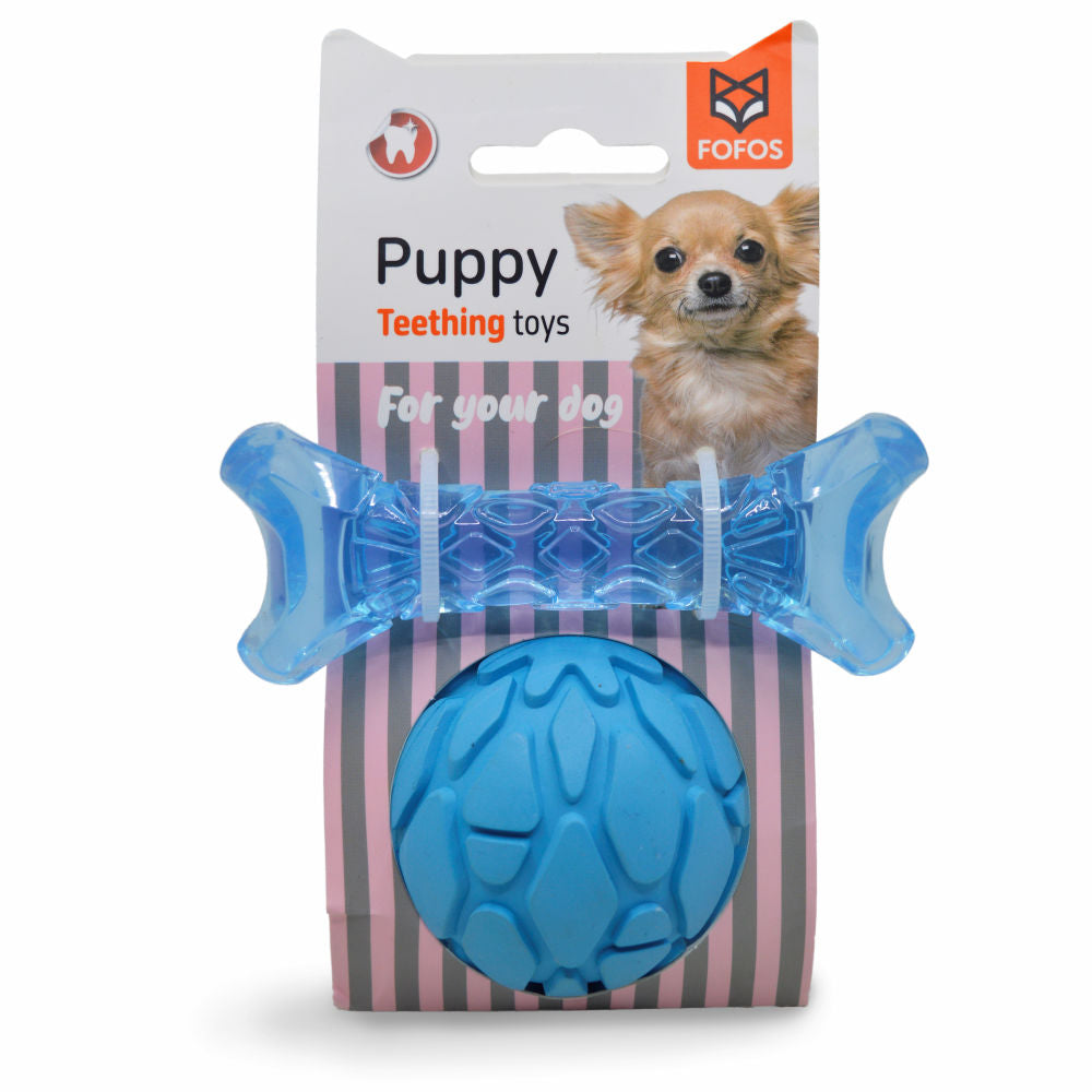Barkbutler X Fofos Milk Bone Ball Durable Interactive Chew Toy For Dogs Blue