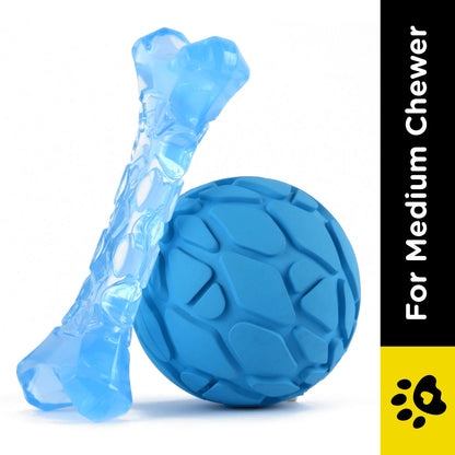 Barkbutler x Fofos Milk Bone & Ball Durable Interactive Chew Toy for Dogs — side view