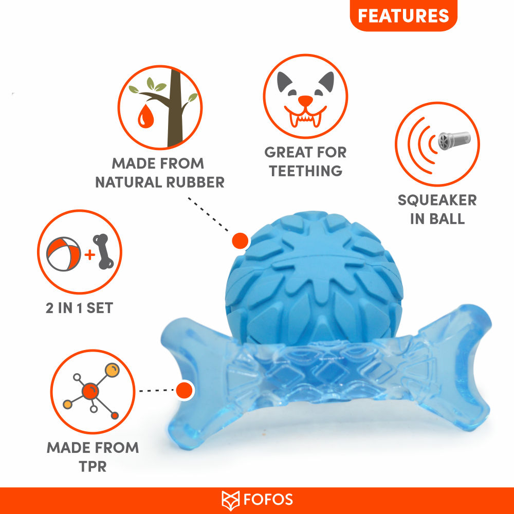 Barkbutler x Fofos Milk Bone & Ball Durable Interactive Chew Toy for Dogs — detail shot