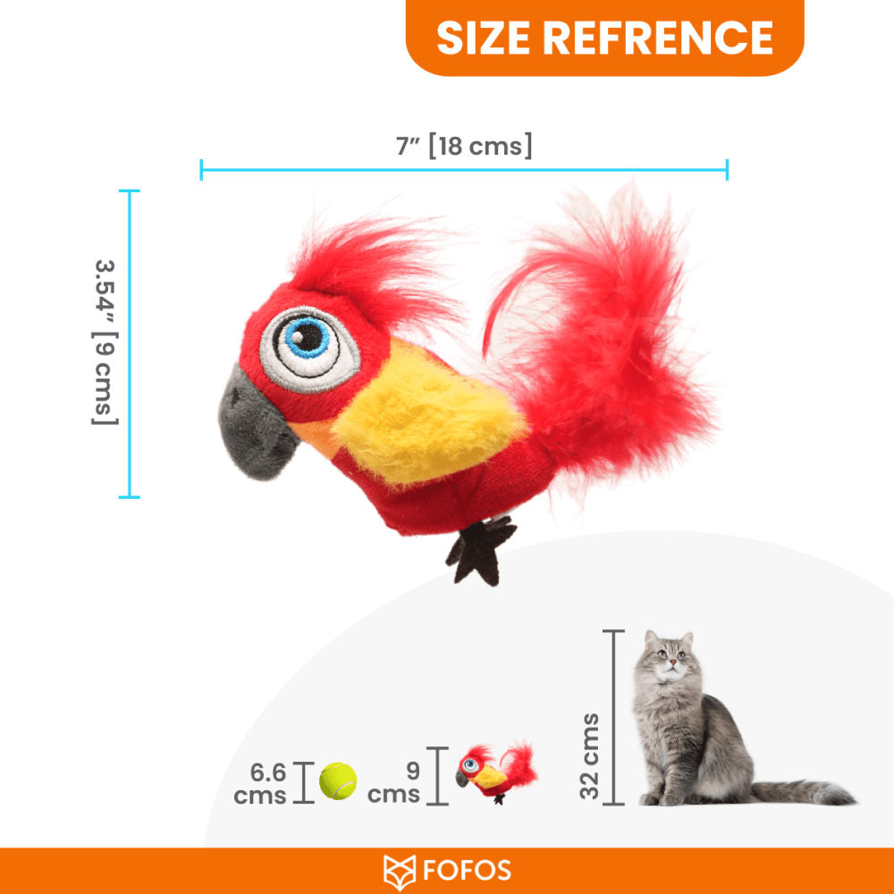 Barkbutler x Fofos Parrot with Catnip Balls Interactive Toy for Cats — back view
